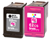 VersaInk-nano HP 62MS Black(MICR) & 62CS Color Cartridges - 4X Life