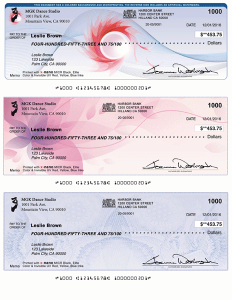 Blank Business Checks on Top 1000 Blank Check Paper Refill Form 1000 Rose color 